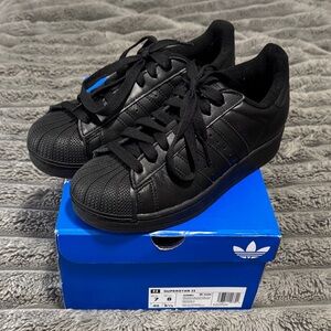 adidas Black Leather Shell-Toe Sneakers